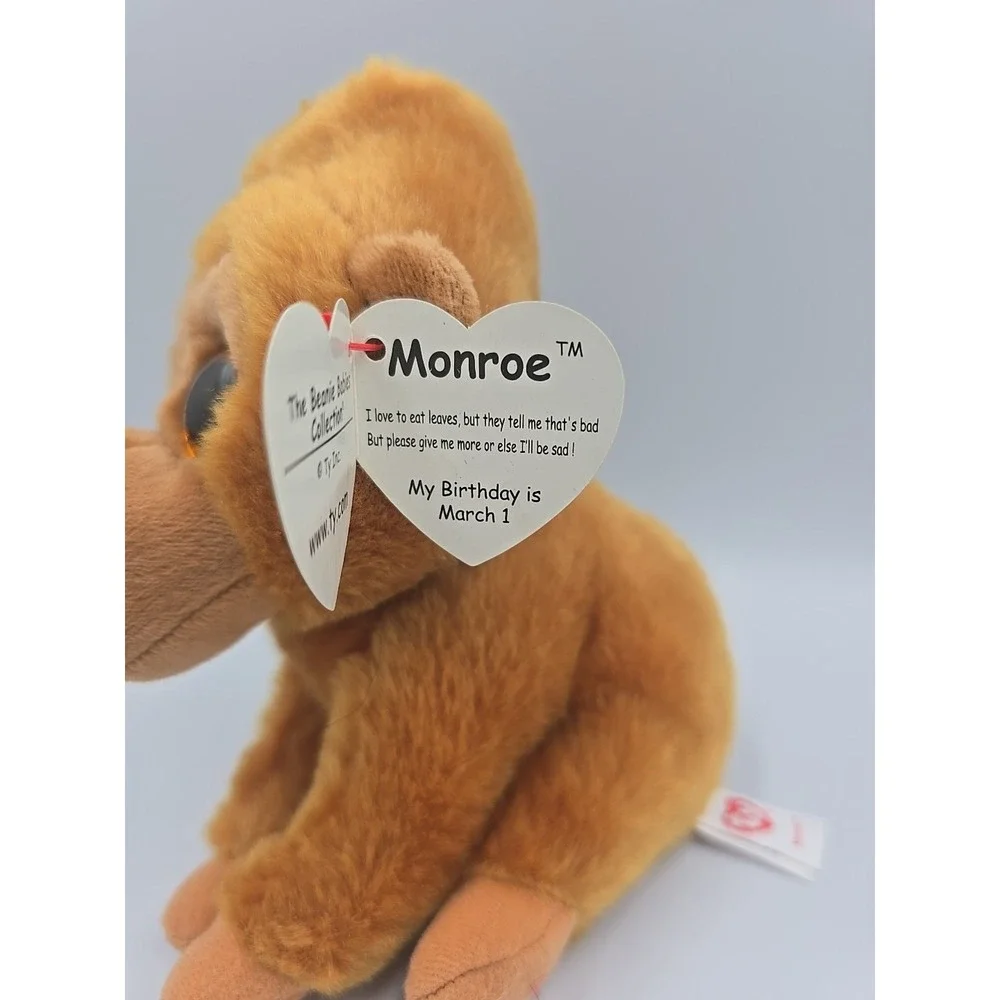 TY Beanie Baby MONROE the Orangutan 6 inch NWT Stuffed Animal Toy Brown 421237